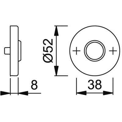 Produktbild von HOPPE® - Drückerrosettenpaar E42KV,rund, 8mm,TS 37-42,F69