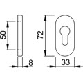 Produktbild von HOPPE® - Schlüsselrosette E55S,oval o. No.,PZ, 8mm,F69