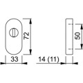 Produktbild von HOPPE® - Schutzrosette E55S-SR-ZA,oval,11mm,ZA/PZ,F69