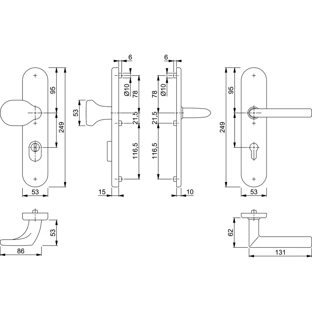 HOPPE® SI-WSG E86G/3332ZA/3310/1140Z,LS ov.,15mm,ES1,ZA/PZ 72/8,F69,TS 42-47 Produktbild img2 L