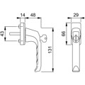 Produktbild von HOPPE® - DK-Fenstergriff,abschließbar,London 013S/U34 100NM, 7/32, F9016