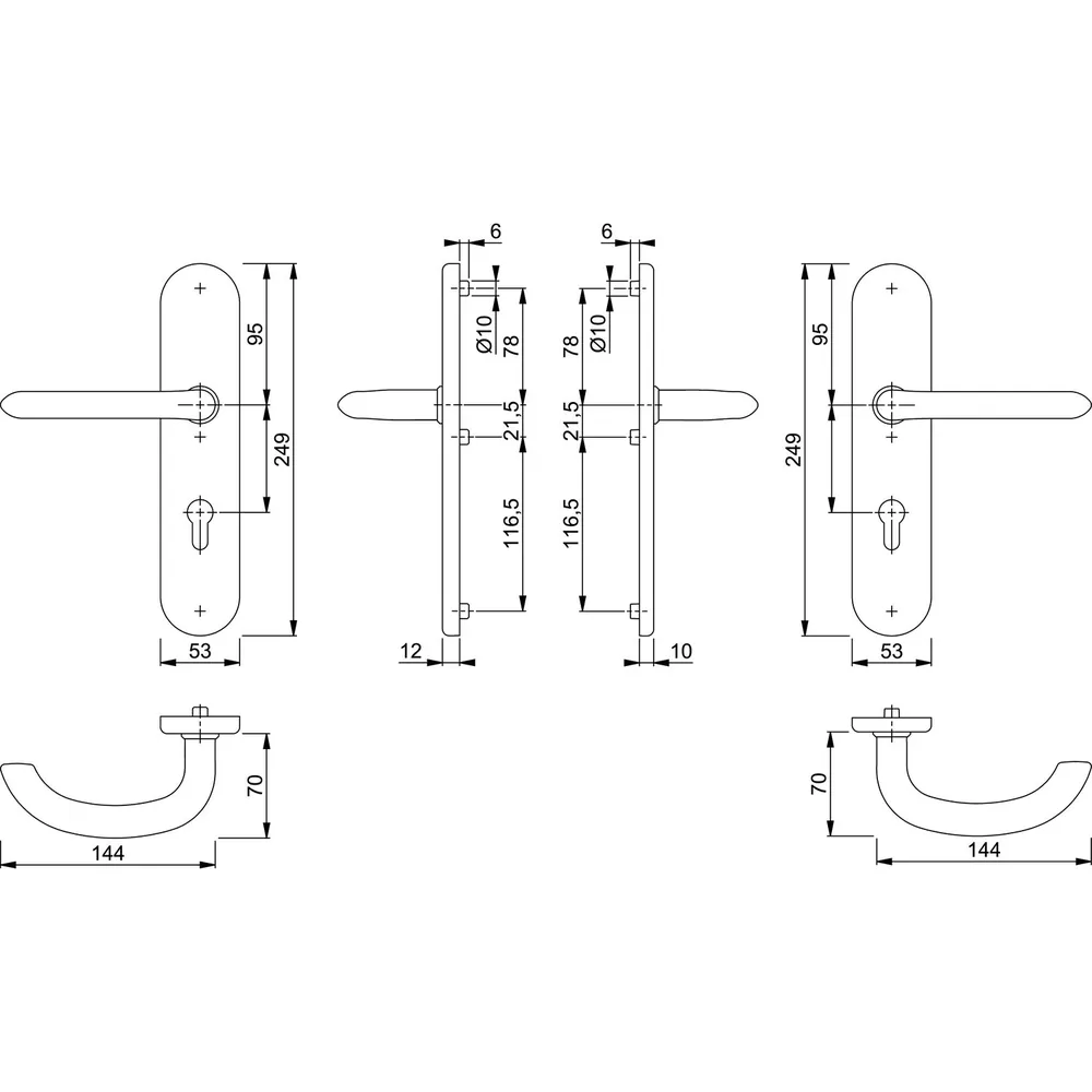 HOPPE® SI-DRG E1138Z/3331/3310,LS ov.,12mm,ES1/PZ 72/8,F69,TS 42-47 Produktbild img2 L
