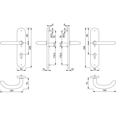 Produktbild von HOPPE® - SI-DRG E1138Z/3331/3310,LS ov.,12mm,ES1/PZ 72/8,F69,TS 42-47