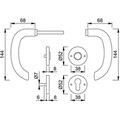 Produktbild von HOPPE® - Drückergarnitur Marseille E1138Z/42KV/42KVS,PZ,8,F69,TS 37-42