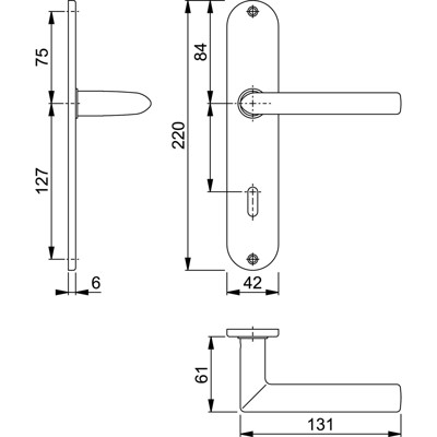 Produktbild von HOPPE® - Drückergarnitur Stockholm E1140Z/302, LS,BB72/8,F69,TS 35-45,o. No.