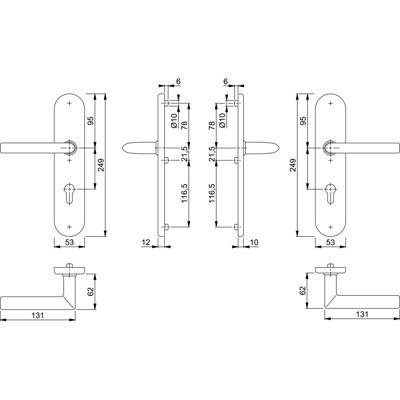 Produktbild von HOPPE® - SI-DRG E1140Z/3331/3310,LS ov.,12mm,ES1/PZ 72/8,F69,TS 42-47