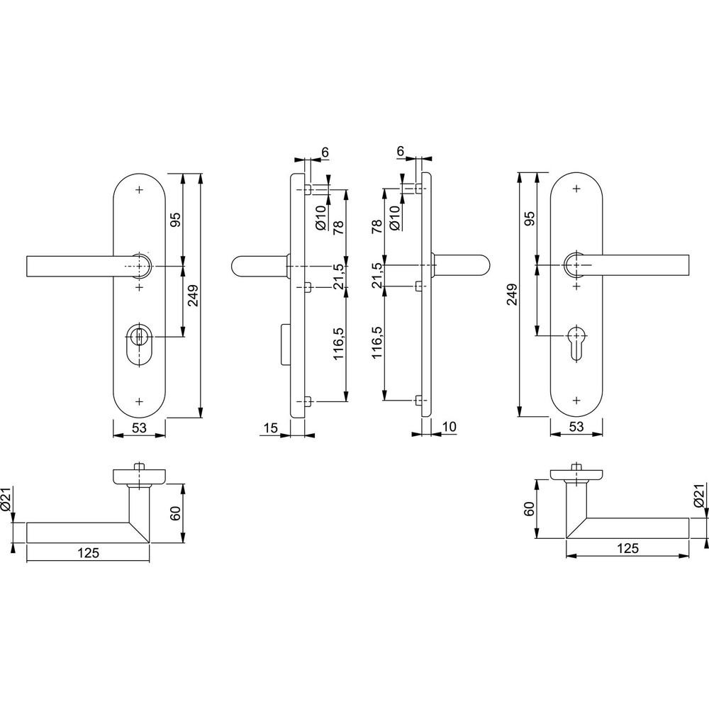HOPPE® SI-DRG E1400Z/3332ZA/3310,LS ov.,15mm,ES1,ZA/PZ 92/10,F69,TS 67-72 Produktbild img2 L