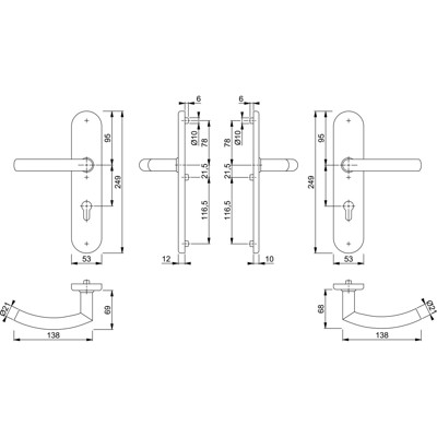 Produktbild von HOPPE® - SI-DRG E1430Z/3331/3310,LS ov.,12mm,ES1/PZ 92/10,F69,TS 67-72