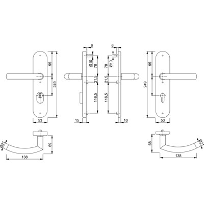 Produktbild von HOPPE® - SI-DRG E1430Z/3332ZA/3310,LS ov.,15mm,ES1,ZA/PZ 92/10,F69,TS 67-72