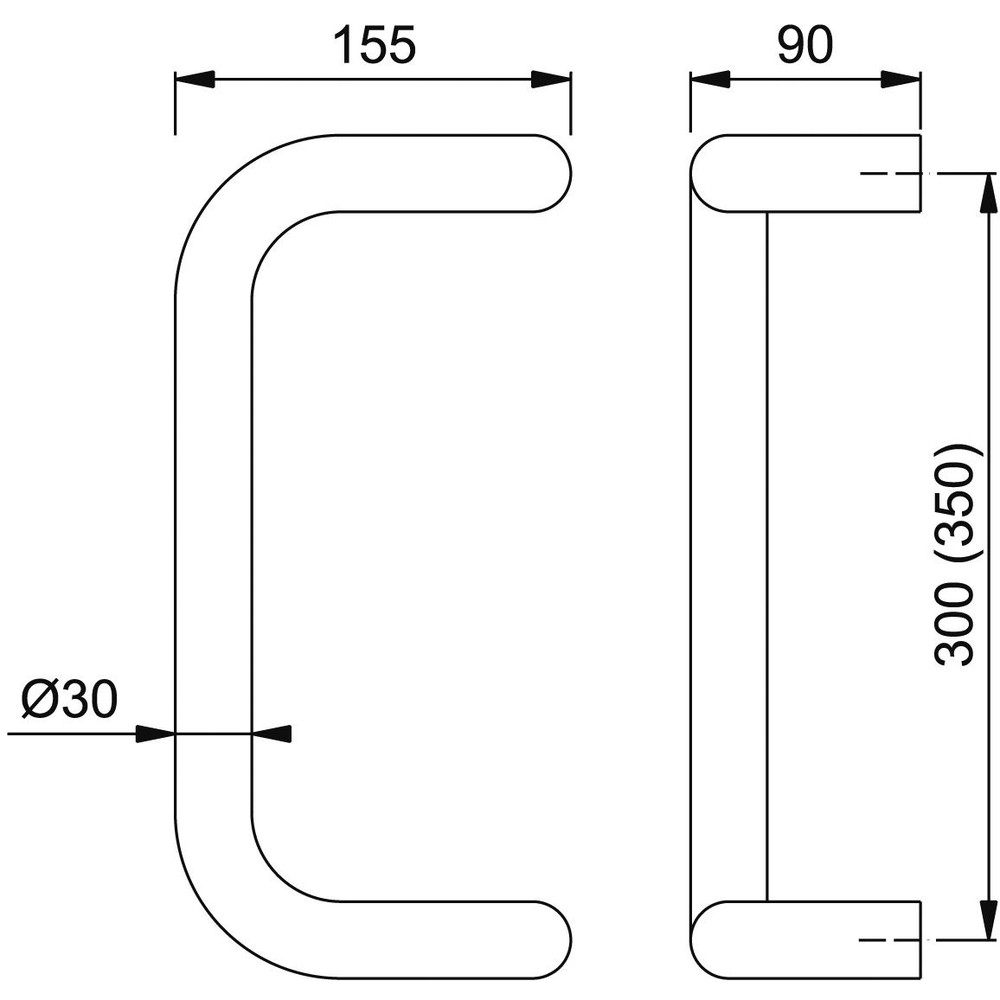 HOPPE® Stoßgriff E5110,BA 300,L 330,Ø 30,F69 Produktbild img2 L