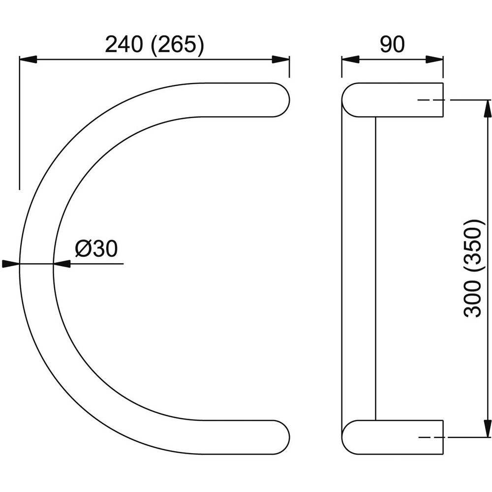 HOPPE® Stoßgriff E5310,BA 300,L 330,Ø 30,F69 Produktbild img2 L