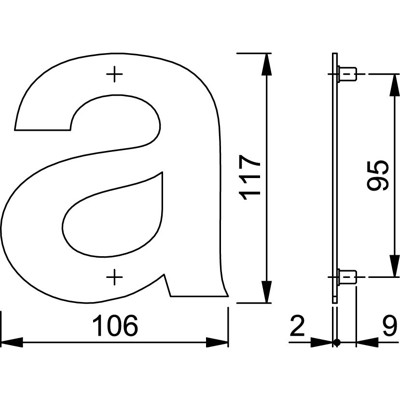 Produktbild von HOPPE® - OA-Hausnummer, E610-621 Buchstabe a, edelstahl matt