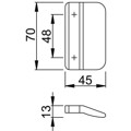 Produktbild von HOPPE® - Ziehgriff, ohne Steg, 70mm, K435, Kunststoff, signalweiß matt