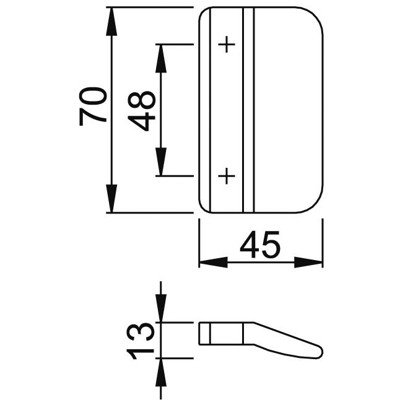 Produktbild von HOPPE® - Ziehgriff, ohne Steg, 70mm, K435, Kunststoff, signalweiß matt