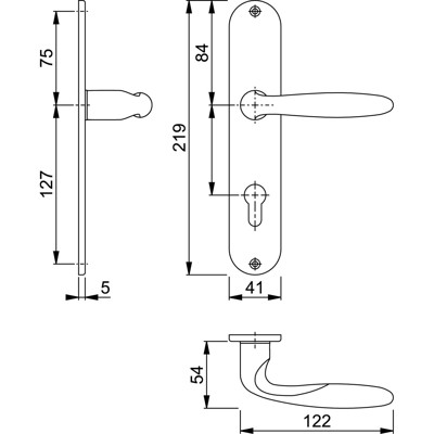 Produktbild von HOPPE® - Drückergarnitur Verona M151/302, LS,PZ72/8,F49-R,TS 37-47,o. No.