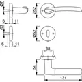 HOPPE® Drückergarnitur Bergen M1602/19KV/19KVS,BB,8,F49/F9,TS 37-42 Produktbild img2 S