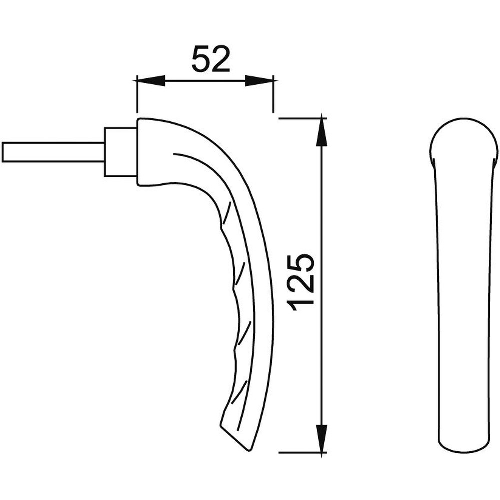 HOPPE® FT-Steckgriff, Tôkyô SG0710RH, mit Vierkantstift,VK7, ALU, verkehrsweiß besch. Produktbild img2 L