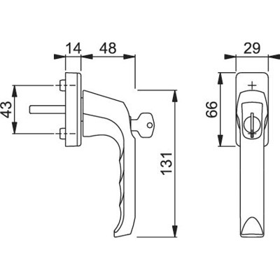 Produktbild von HOPPE® - DK-Fenstergriff,abschließbar,London 013S/U34 100NM, 7/32, F9016