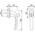 Produktbild von HOPPE® - DK-Fenstergriff,abschließbar,Tôkyô 0710S/U26 100NM, 7/32, F8707