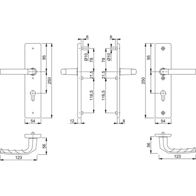 Produktbild von HOPPE® - SI-DRG 1117/2221A/2440,LS eck.,12mm,ES0/PZ 92/10,F2,TS 67-72