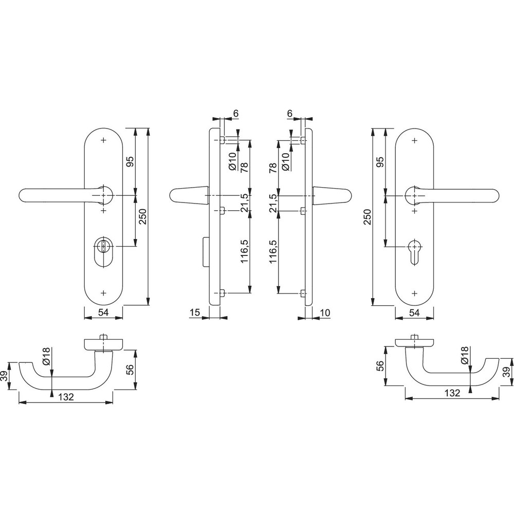 HOPPE® SI-DRG 138L/3332ZA/3310,LS ov.,15mm,ES1,ZA/PZ 72/8,F1,TS 42-47 Produktbild img2 L