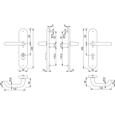 Produktbild von HOPPE® - SI-DRG 138L/3332ZA/3310,LS ov.,15mm,ES1,ZA/PZ 72/8,F1,TS 42-47