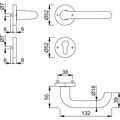 Produktbild von HOPPE® - Drückergarnitur Paris 138L/42KV/42KVS,PZ,8,F1,TS 37-42