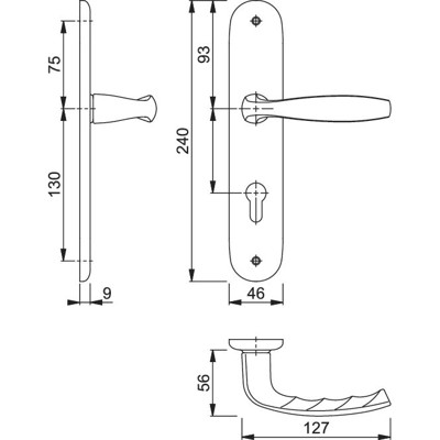 Produktbild von HOPPE® - Drückergarnitur New York 1810/273P, LS,PZ72/8,F1,TS 37-42,o. No.