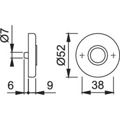 Produktbild von HOPPE® - Drückerrosettenpaar 42KV, rund, 9mm, TS 37-42, F1, VE10