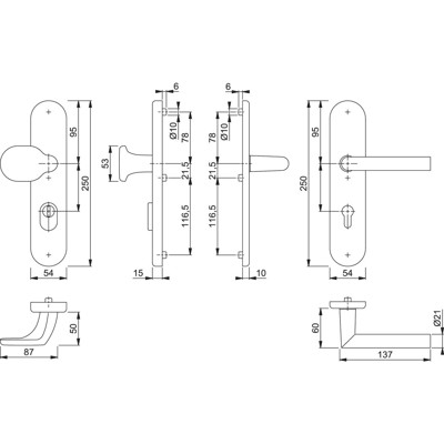 Produktbild von HOPPE® - SI-WSG 86G/3332ZA/3310/1400,LS ov.,15mm,ES1,ZA/PZ 92/10,F1,TS 67-72