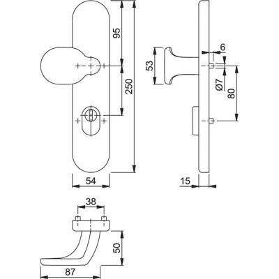 Produktbild von HOPPE® - SI-HG 86G/3332ZA,LS ov.,15mm,ES1,ZA/PZ 72/8,F1,TS 37-42