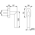 Produktbild von HOPPE® - DK-Fenstergriff,Amsterdam E0400/US956, mit ovaler Rosette,VK7x32-42,F6