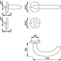 Produktbild von HOPPE® - Drückergarnitur Marseille E1138Z/42KV/42KVS,PZ,8,F69,TS 37-42