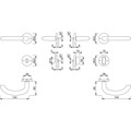 Produktbild von HOPPE® - Drückergarnitur Marseille E1138Z/42KV/42KVS,WC/S,8(8),F69,TS 37-42