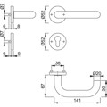 Produktbild von HOPPE® - Drückergarnitur Paris E138Z/42KV/42KVS,PZ,8,F69,TS 37-42