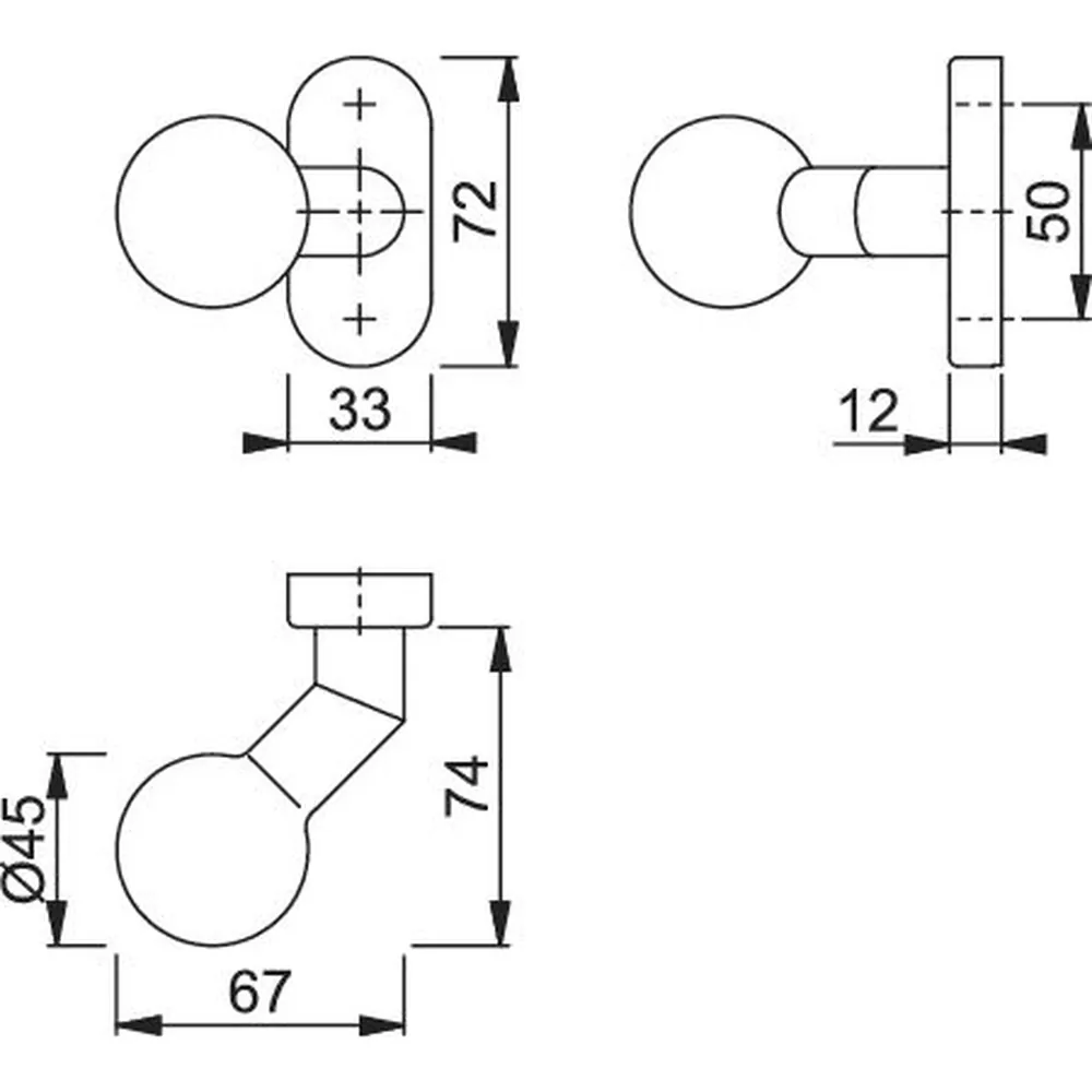 HOPPE® Halbgarnitur E50G/55,8,F69,o. No. Produktbild img3 L