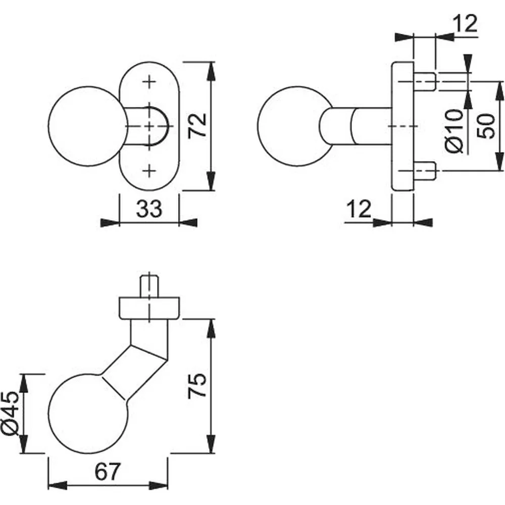 HOPPE® Halbgarnitur FS-E50G/55,F69 Produktbild img3 L