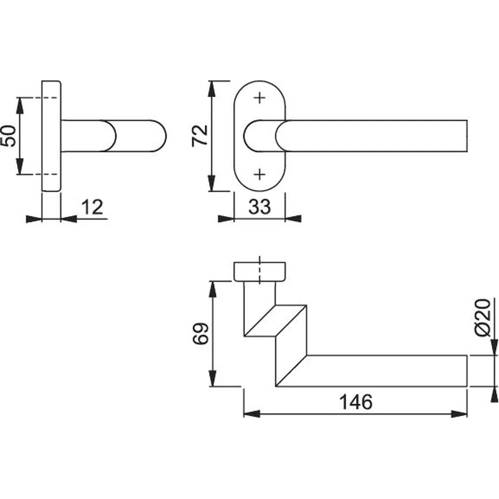 HOPPE® Halbgarnitur Amsterdam E1400GF2/55,8,F69,o. No. Produktbild img3 L
