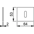 HOPPE® Schlüsselrosettenpaar E847NS,eckig,BB, 2mm,TS 35-45,F69 Produktbild img2 S
