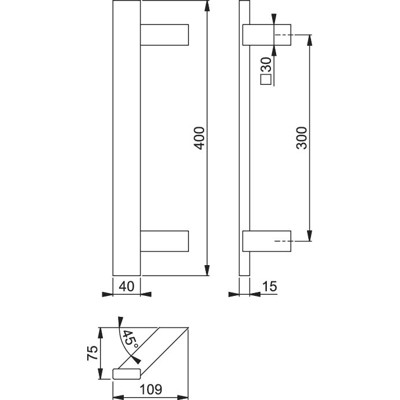 Produktbild von HOPPE® - Stoßgriff E5724,BA 300,L 400,Ø 40x15,F69