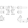 Produktbild von HOPPE® - Wechselgarnitur Amsterdam E58/42H/42HKVS/1400,PZ,8,F69,TS 40-45