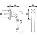 Produktbild von HOPPE® - DK-Fenstergriff,Tôkyô 0710/U26, mit ovaler Rosette,VK7x32,F8707