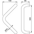 Produktbild von HOPPE® - Stoßgriff E5210,BA 300,L 330,Ø 30,F69