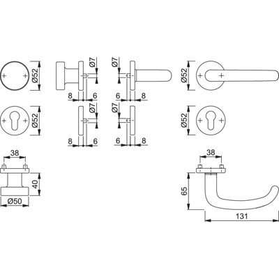 Produktbild von HOPPE® - Wechselgarnitur San Francisco E58/42KV/42KVS/1301,PZ,8,F69,TS 37-42