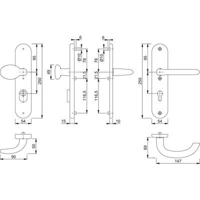 Produktbild von HOPPE® - SI-WSG 76G/3332ZA/3410/1138,LS ov.,15mm,ES1,ZA/PZ 92/10,F1,TS 66-71