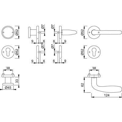 Produktbild von HOPPE® - Wechselgarnitur Cardiff E48/17KV/17KVS/1850Z,PZ,8,F69,TS 37-42