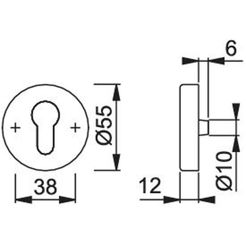 HOPPE® Schutzrosette E42NSA,rund,12mm/PZ,F69,TS67-72 Produktbild img2 L