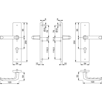 Produktbild von HOPPE® - SI-DRG 113/2221/2210,LS eck.,12mm,ES1/PZ 72/8,F1,TS 37-47