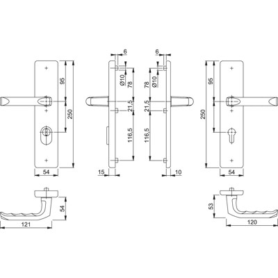 Produktbild von HOPPE® - SI-DRG 113/2222ZA/2210,LS eck.,15mm,ES1,ZA/PZ 72/8,F1,TS 37-47