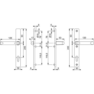 Produktbild von HOPPE® - Drückergarnitur London 113KH/2246/113, LS,PZ92/8,F1,TS 67-72